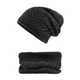 Winter,Thicken,Velvet,Beanie,Scarf,Double,Layers,Knitted