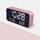 Loskii,Music,Alarm,Clock,Mirrow,Effect,Sound,Brightness,Control,Snooze,Function,Thermometer,Temperature,Display,Desktop,Clock