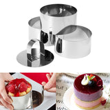 Stainless,Steel,Mould,Cooking,Pusher,Round,Rings,Baking,Tools