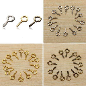 100pcs,Eyepins,Hooks,Eyelets,Screw,Threaded,8x3.5mm