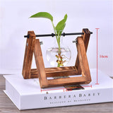 Creative,Hydroponics,Planter,Flower,Wooden,Stand,Glass,Terrarium,Container,Tabletop,Office,Wedding,Decor