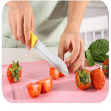 KCASA,Wheat,Straw,Kitchen,Knife,Cutting,Board,Cutter,Stainless,Steel,Knife,Peele,Scissor,Fruit,Knife,Knife,Yellow