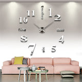 Removable,Number,Mirror,Surface,Clock,Sticker,Modern,Decor