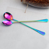 Stainless,Steel,Colorful,Rainbow,Handle,Spoon,Coffee,Cream,Spoon,Tableware,Craft