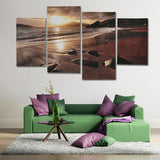 Sunset,Beach,Canvas,Painting,Decorative,Landscape,Print,Pictures,Frameless,Hanging,Decorations,Office