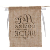 Comes,Bride,Wedding,Banner,Party,Burlap,Bunting,Garland,Photo,Booth,Decorations