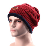 Knitted,Slouch,Beanie,Coral,Fleece,Linen,Double,Layers,Elastic,Mountaineering,Outdooors