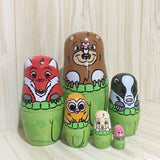 Wooden,Animals,Painted,Russian,Nesting,Dolls,Matryoshka,Dolls,Decorations