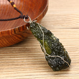 Melting,Moldavite,Quartz,Pendant,Crystals,Gemstone,Necklace,Specimen,Healing