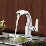 Chrome,Finish,Single,Lever,Bathroom,Basin,Faucet,Spout,Water