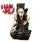 Skull,Shape,Resin,Backflow,Incense,Burner,Tower,Statue,Figurine,Ghost,Decor