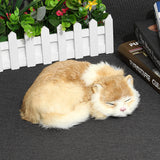 Realistic,Sleeping,Lifelike,Plush,Kitten,Furry,Animal,Figurine,Decorations