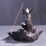 Ceramic,Glaze,Dragon,Censer,Backflow,Incense,Burner,Waterfall,Smoke,Sticks,Holder