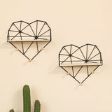 Heart,Shaped,Metal,Wooden,Hanging,Shelf