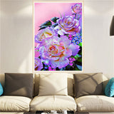 Diamond,Painting,Flower,Embroidery,Cross,Crafts,Stitch,Decorations