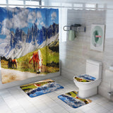 Horse,Bathroom,Shower,Curtain,Skidproof,Toilet,Cover