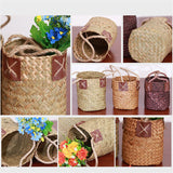 Decorative,Woven,Flower,Basket,Dried,Flowers,Flower,Arrangement,Basket,Retro,Woven,Straw,Storage,Flower,Basket