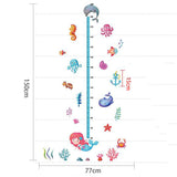 Loskii,SK7197,World,Height,Chart,Sticker,Growth,Chart,Stickers,Undersea,Bathroom,Decals