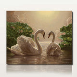 40X50CM,Beauty,Swans,Painting,Handicraft,Paint,Unframed,Decoration