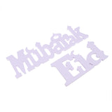 Mubarak,Dining,Table,Ornament,Wooden,Letters,Festival,Decorations