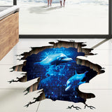 Miico,Creative,Dolphin,Removable,Decorative,Floor,Decor,Sticker