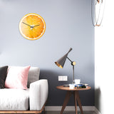 Loskii,CC093,Creative,Orange,Clock,Clock,Quartz,Clock,Office,Decorations