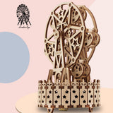 Antique,Rotating,Wooden,Music,Ferris,Wheel,Laser,Parts,Puzzle,Building,Mechanical,Model,Decorations