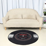 Retro,Music,Record,Printed,Round,Floor,Carpet