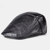 Genuine,Leather,Thick,Casual,Forward,Beret