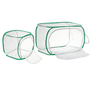 Green,Collapsible,Insect,Habitat,Butterfly,Transparent,Surface,Portable,Zipper,Plant,Breeding,Storage,Basket