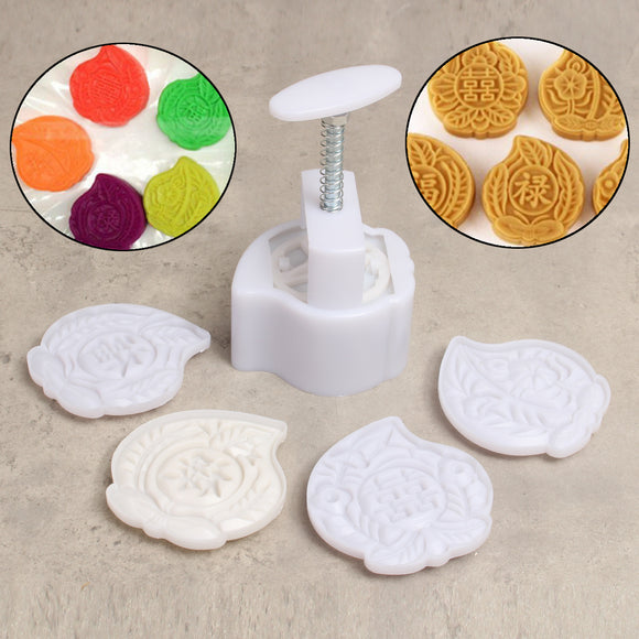 Stamps,Peach,Shape,Mooncake,Baking,Mould,Pastry