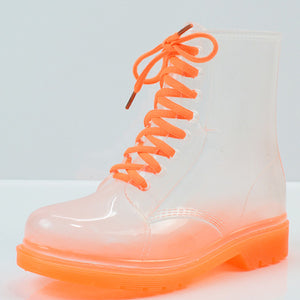 Transparent,Women,Martin,Boots,Print,Jelly,Boots,Shoes,Women,Clear,Boots