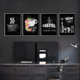 Unframed,Canvas,Coffee,Paintings,Kitchen,Decoration,Poster,Frameless,Decorations