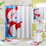 Christmas,Santa,Claus,Toilet,Cover,Curtain