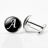 Gemstone,Glass,Single,Letter,Cufflinks,Wedding,Party,Vintage,Alphabet,Cufflink