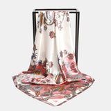 Women,Imitation,Floral,Pattern,Elegant,Square,Scarf,Shawl