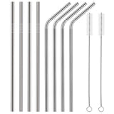 Stainless,Steel,Metal,Drinking,Straw,Reusable,Juice,Cleaner,Brush