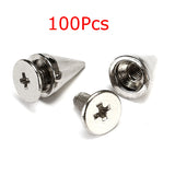 100PCS,Silver,Metal,Studs,Spikes,Spots,Rivet,10*7mm