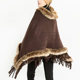 Women,Tassel,Solid,Poncho,Scarves,Cloak,Shawl,Fashion,Hooded,Shawl