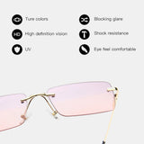 Women,Retro,Framelss,Small,Square,Fashion,Personality,Protection,Sunglasses