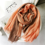 Women,Cotton,Gradient,Contrast,Color,Ladies,Casual,Elegant,Winter,Autumn,Protection,Scarf,Shawl