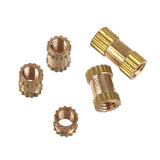 Suleve,M2.5BN1,150Pcs,Brass,Cylinder,Knurled,Round,Insert,Embedded,Assortment