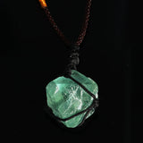 Natural,Fluorite,Octahedron,Pendant,Rough,Crystal,Specimen,Necklace,Healing,Decorations