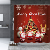 180x180cm,Bathroom,Shower,Curtain,Mildew,Splash,Christmas,Waterproof,Decor