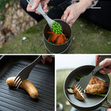 Naturehike,Portable,Tableware,Titanium,Alloy,Picnic,Spoon,Cutter,Carabiber