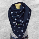 Women,Cotton,Thick,Winter,Outdoor,Casual,Stars,Pattern,Scarf,Shawl