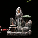 Ceramic,Backflow,Incense,Burner,Incense,Stick,Holder,Rockery,Mountain,Tower,Cloud,Water,Stream,Fragrant,Censer,Decor