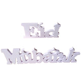 Mubarak,Dining,Table,Ornament,Wooden,Letters,Festival,Decorations