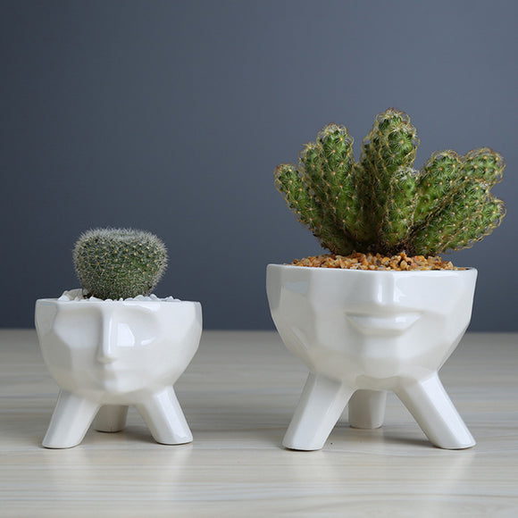 Creative,Humanoid,Ceramic,Flower,Green,Succulent,Planter,Plant,Container