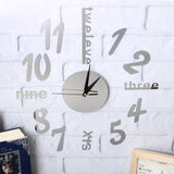 Removable,Number,Mirror,Surface,Clock,Sticker,Modern,Decor